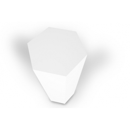 Hexagon sokkel wit mat, 40 x 100 cm (lxbxh)
