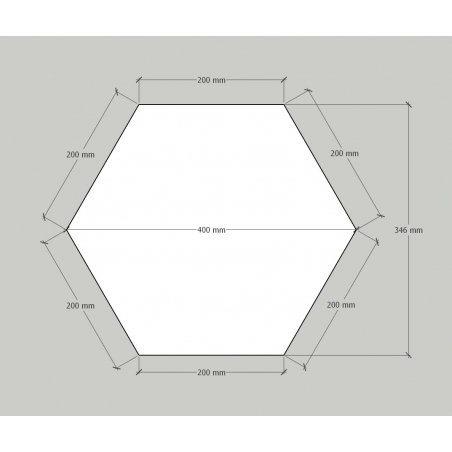 Hexagon sokkel wit mat, 40 x 100 cm (lxbxh)