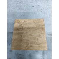 Solits sokkel wit hoogglans met eiken fineer deksel, 25 x 25 x 100 cm (LxBxH) - SALE