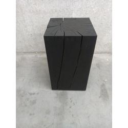 sokkel eiken massief, zwart gelakt, 29 x 28 x 50 cm (LxBxH) - SALE