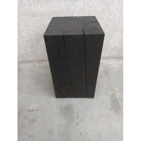 sokkel eiken massief, zwart gelakt, 29 x 28 x 50 cm (LxBxH) - SALE