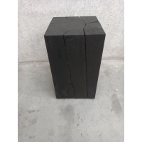 sokkel eiken massief, zwart gelakt, 29 x 28 x 50 cm (LxBxH) - SALE