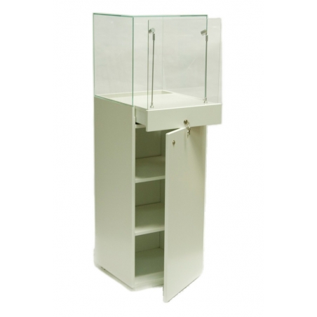 Solits sokkel vitrine wit afmeting 47x45x145 cm, kap is 45x45x45 cm Solits sokkel vitrine wit afmeting 47x45x145 cm, kap is 45x45x45 cm