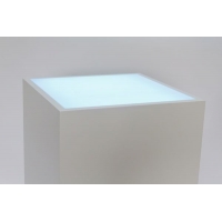 Top verlicht, opaal plexiglas, voor sokkel 35 x 35 cm