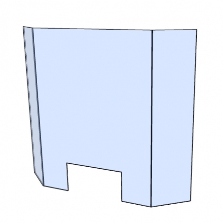Staande plexiglas beschermwand / heldere afscherming voor balie - hoekmodel Staande plexiglas beschermwand / heldere afscherming voor balie - hoekmodel