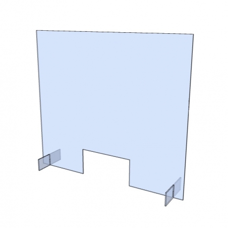 Staande plexiglas beschermwand / heldere afscherming voor balie - recht model Staande plexiglas beschermwand / heldere afscherming voor balie - recht model