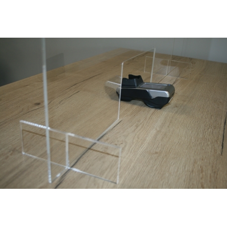 Staande plexiglas beschermwand / heldere afscherming voor balie - recht model Staande plexiglas beschermwand / heldere afscherming voor balie - recht model