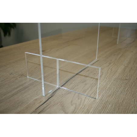 Staande plexiglas beschermwand / heldere afscherming voor balie - recht model Staande plexiglas beschermwand / heldere afscherming voor balie - recht model