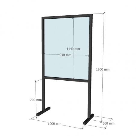 Robuuste staande/verrijdbare, plexiglas beschermwand Robuuste staande/verrijdbare, plexiglas beschermwand