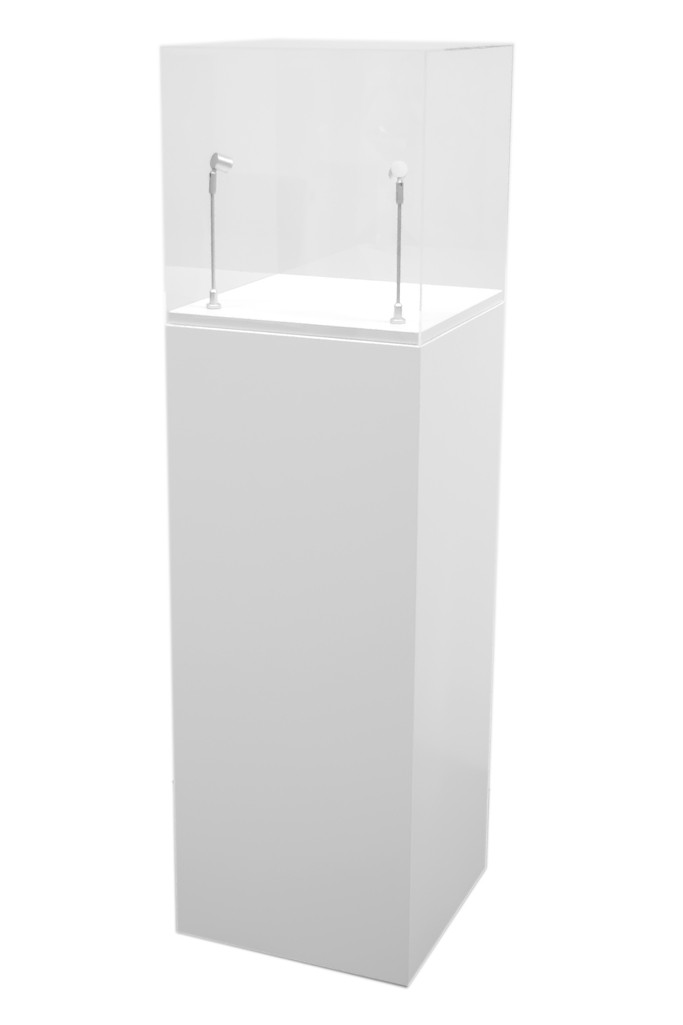 Sokkel wit + vitrinekap + led - combi